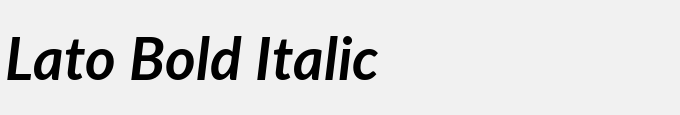 Lato Bold Italic